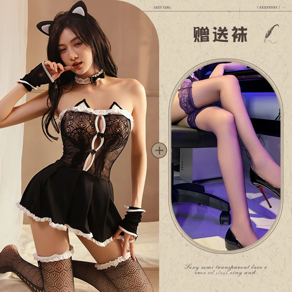 Cat Girl Lace Dress (Black) (TY10) - Sexy Lingerie available in the UAE view 7
