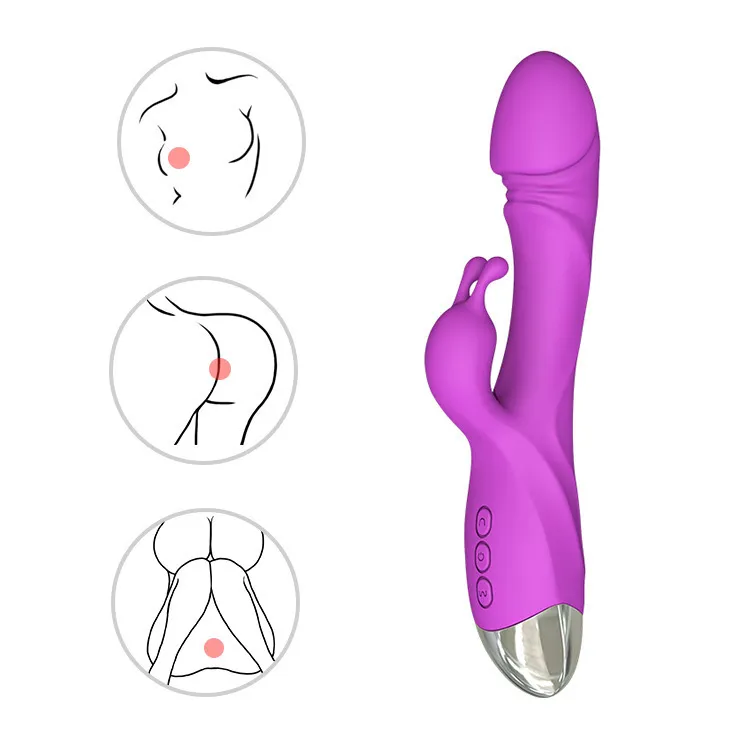 Dual Stimulation Rabbit Vibrator YB10 - adult toy for sale in the UAE