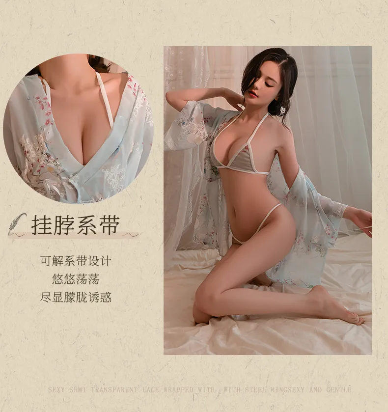 Japanese Kimono Lingerie Set (Blue) (TY15/BL) - Sexy Lingerie available in the UAE view 6
