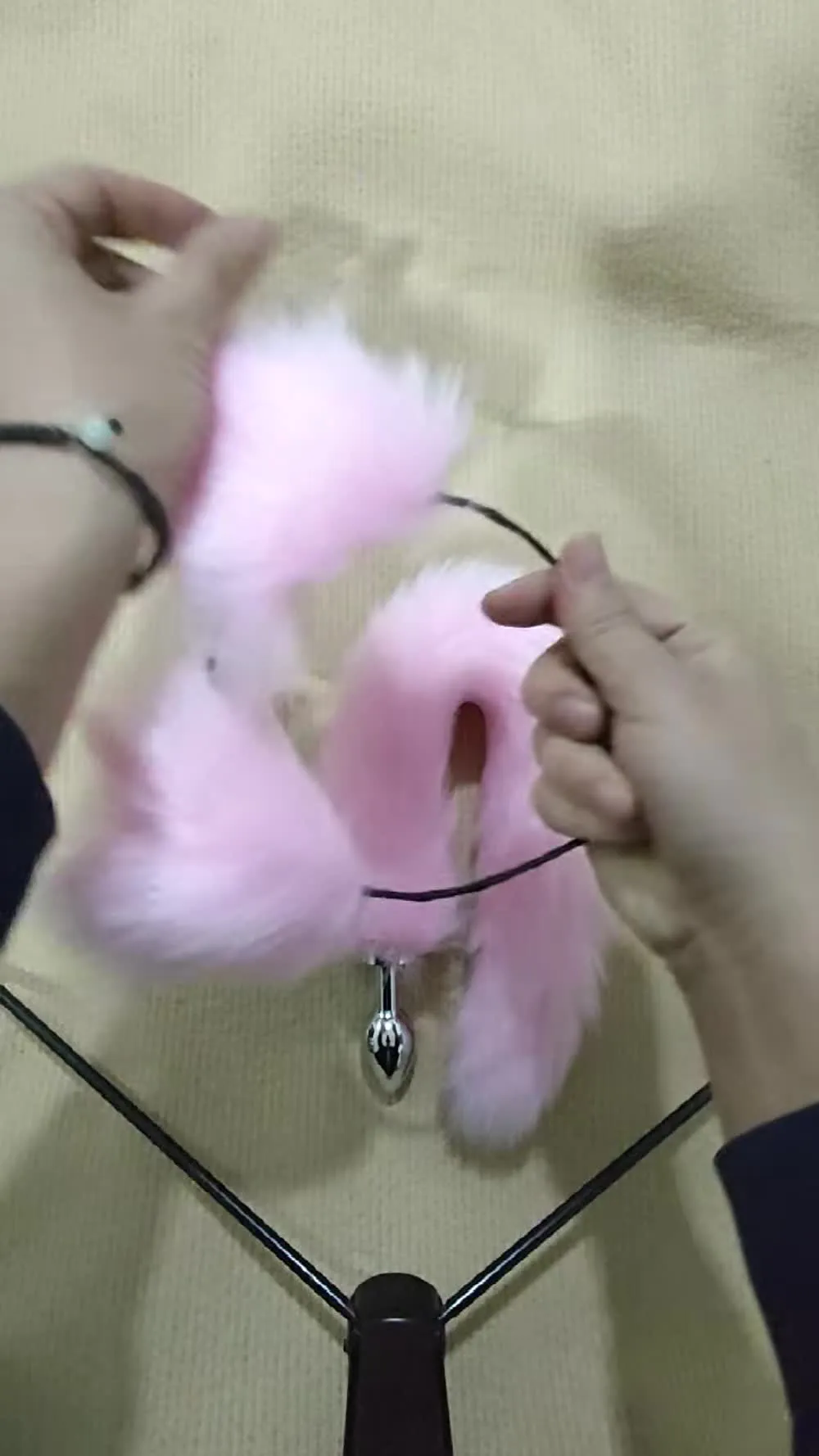 Pink Bunny Ears Anal Plug YB62 - adult toy for sale in the UAE