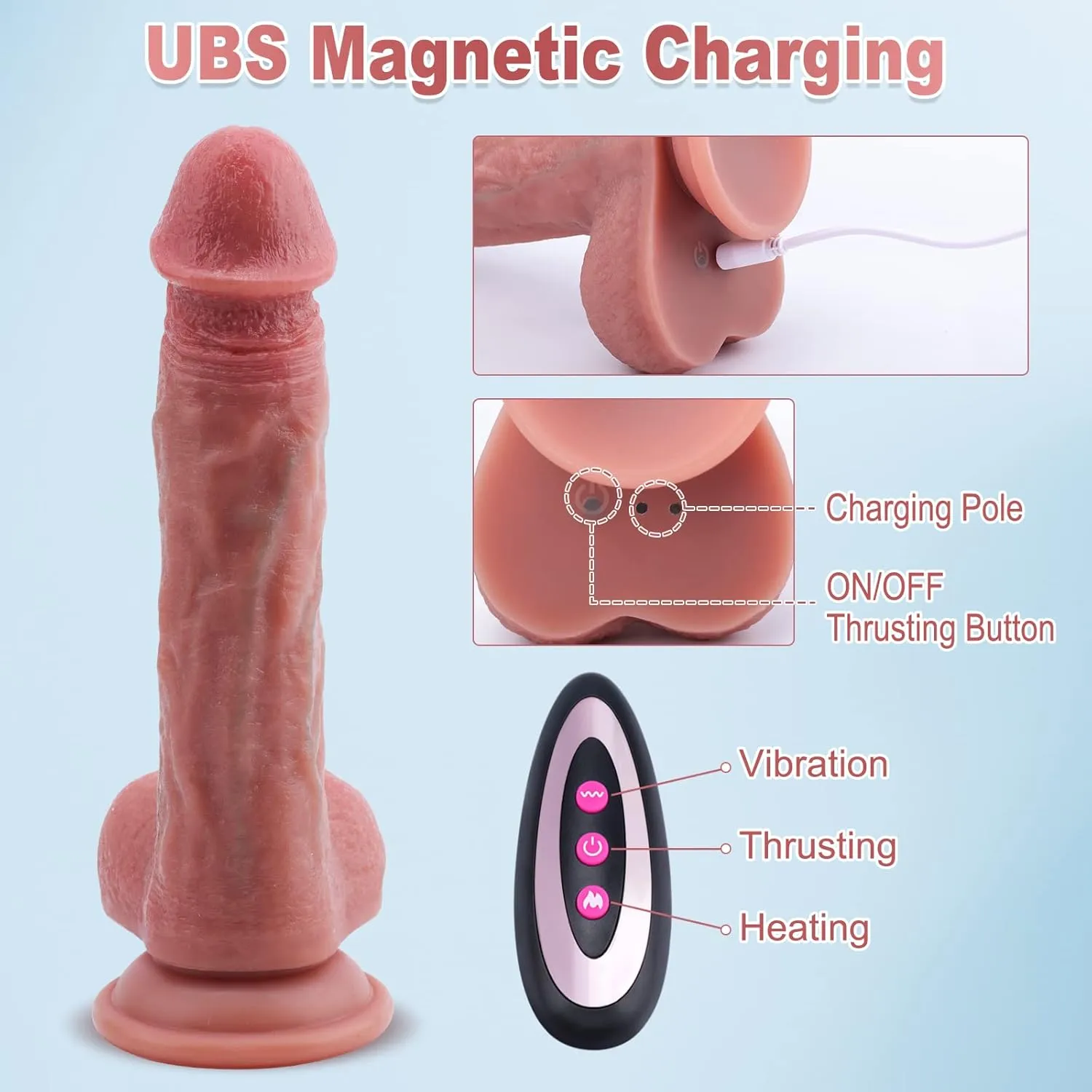 Realistic Dildo Vibrator (028) - Female Sex Toys available in the UAE view 2