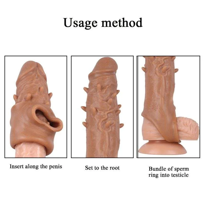 Realistic Spiked Penis Sleeve (KY26) - Male Sex Toys available in the UAE view 5