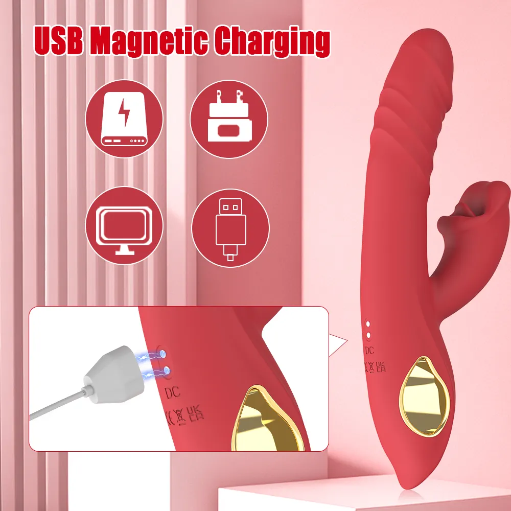 Red Lips Rabbit Vibrator 031 - adult toy for sale in the UAE