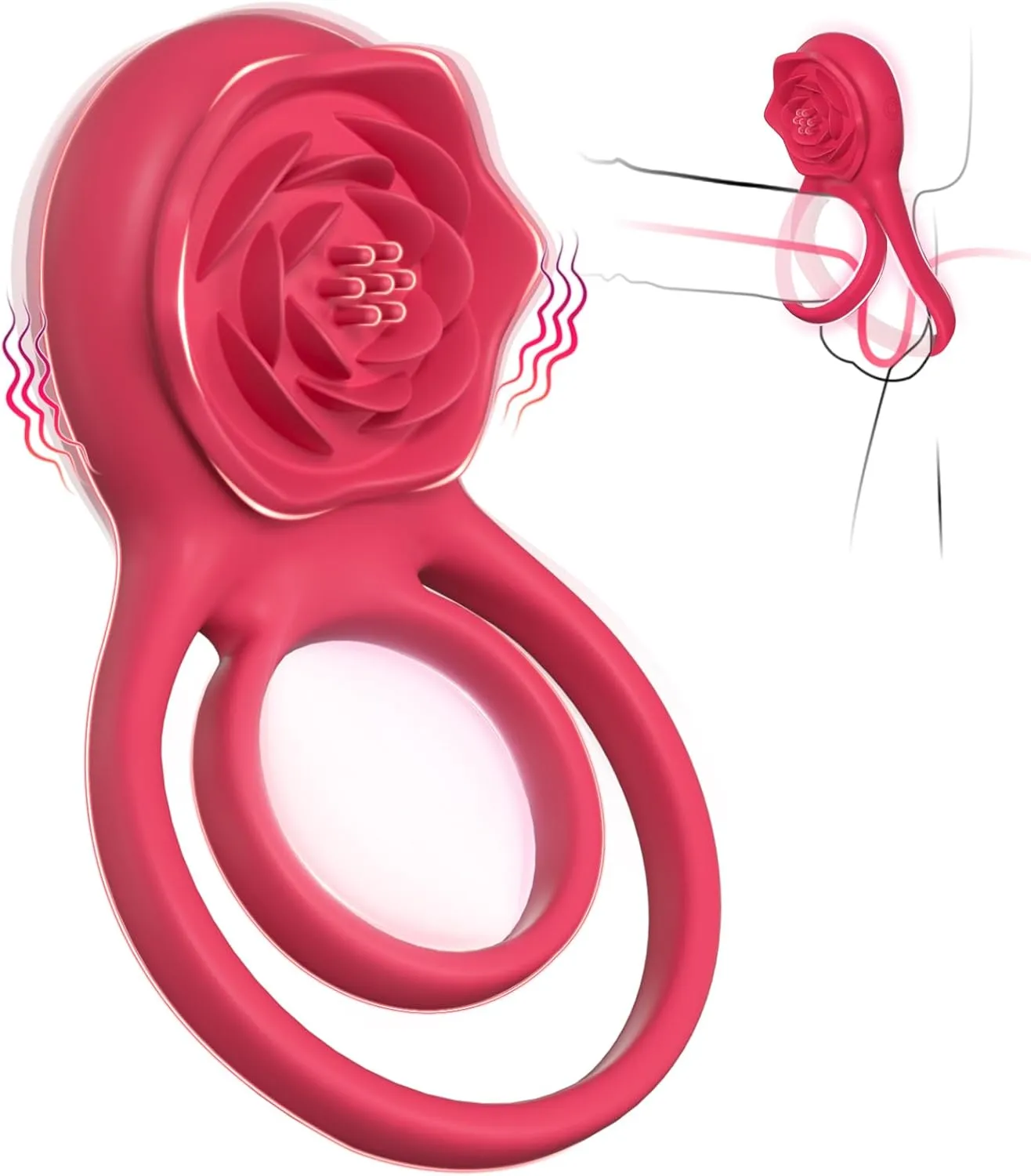 Rose Vibrating Cock Ring YB73 - adult toy for sale in the UAE
