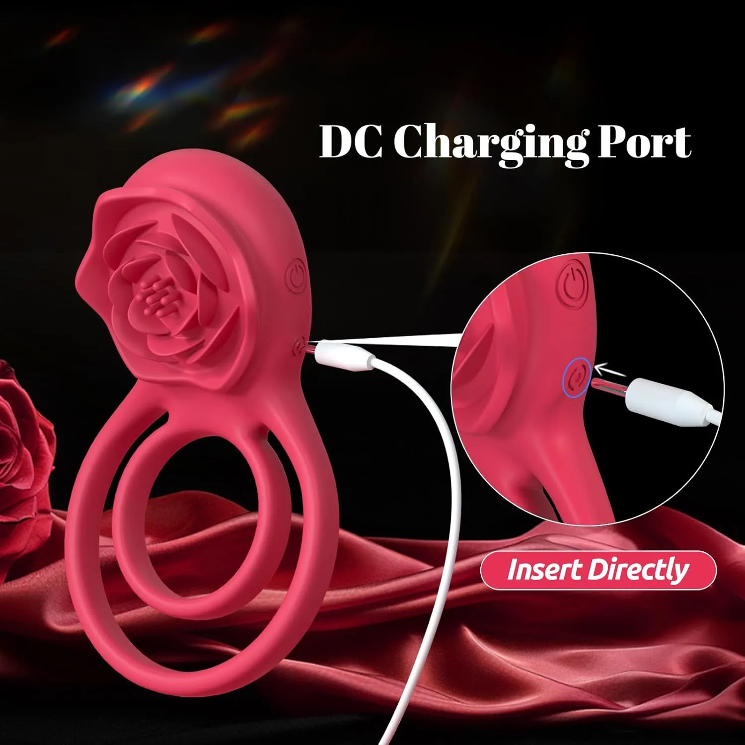 Rose Vibrating Cock Ring (YB73) - Male Sex Toys available in the UAE view 4