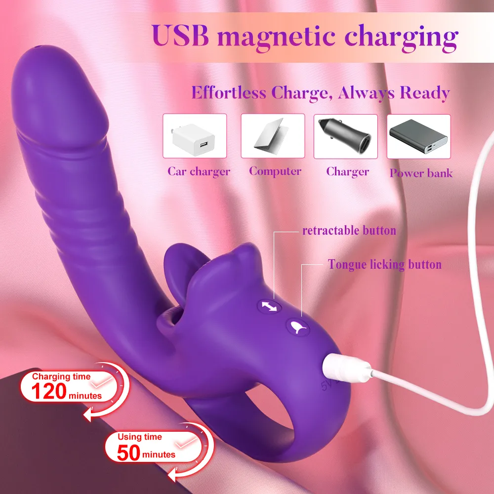 Thrusting Vibrator Main Purple (032) - Female Sex Toys available in the UAE view 5